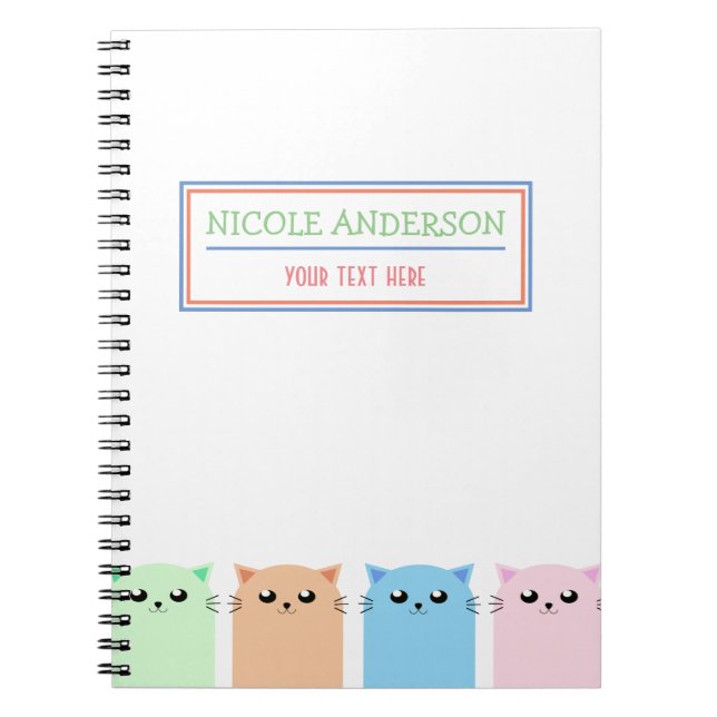 Cute Personlig Cat Anteckningsbok (Framsidan)