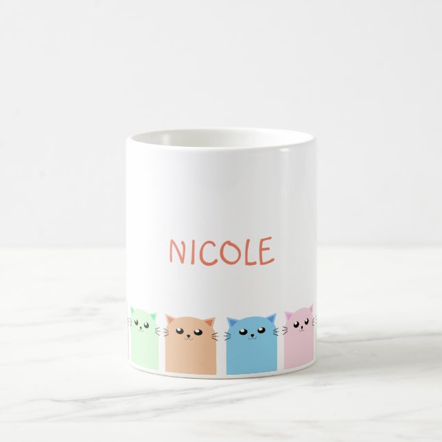 Cute Personlig Cat Lovers Kaffemugg (Center)