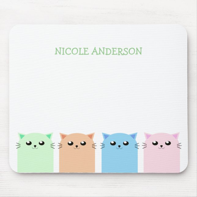Cute Personlig Cat Lovers Musmatta (Framsidan)