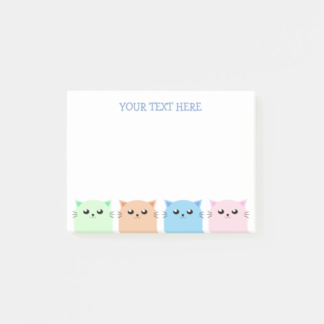 Cute Personlig Cat Lovers Post-it Block (Framsida)