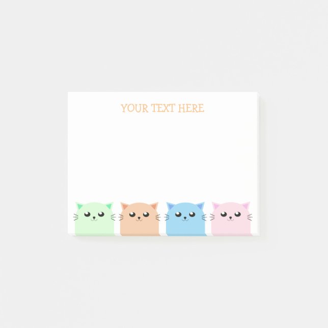 Cute Personlig Cat Lovers Post-it Block (Framsida)