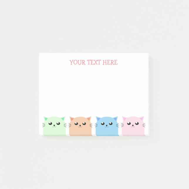 Cute Personlig Cat Lovers Post-it Block (Framsida)