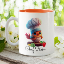 Cute Personlig Chef Bird Två-Tonad Mugg