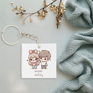 Cute Personlig Chibi-Stil Väntar par
