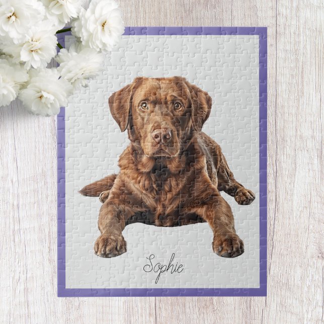Cute Personlig Chocolate Labrador Retriever Pussel (Skapare uppladdad)