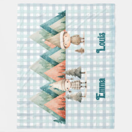 Cute personlig christmas-filt för par fleecefilt