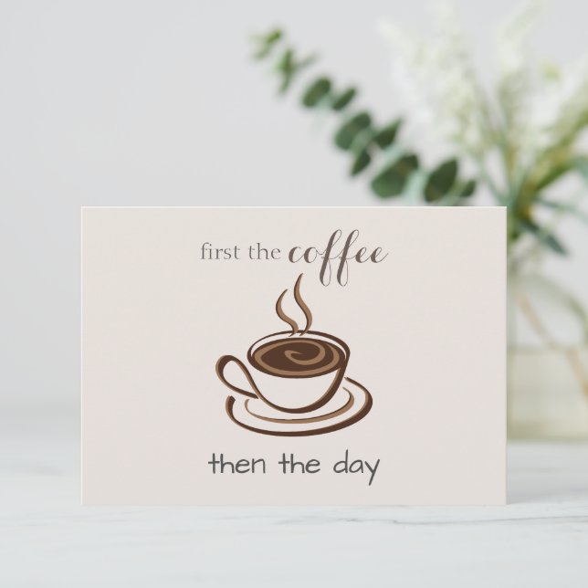 Cute Personlig Coffee Älskare minimalist Anteckningskort (Stående Fram)