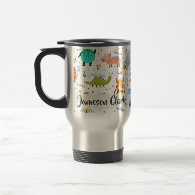 Cute Personlig Colorful Dinosaur Alien Kids Resemugg (Vänster)