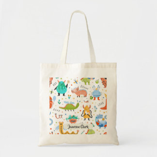Cute Personlig Colorful Dinosaur Alien Kids Tygkasse