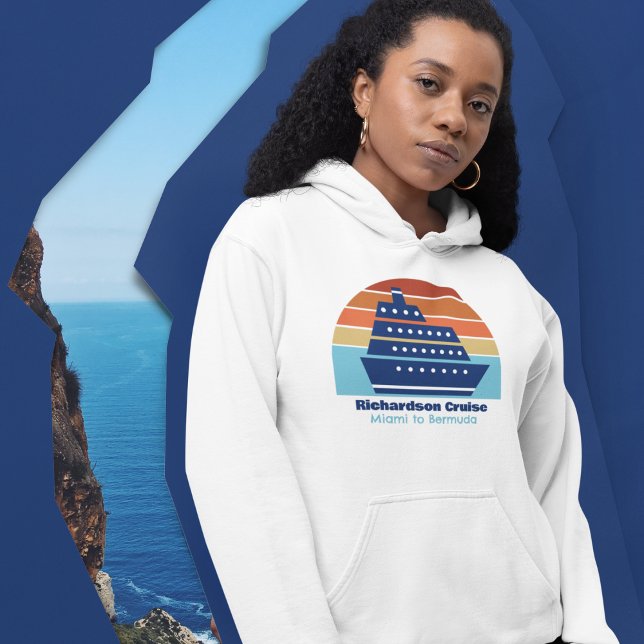 Cute Personlig Cruise Frakt Family Resa Sunset Hoodie (Skapare uppladdad)