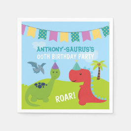 Cute Personlig Dinosaur themed Party Pappersservett