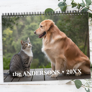 Cute Personlig Djurälskares Family Hund 2025 Photo Kalender