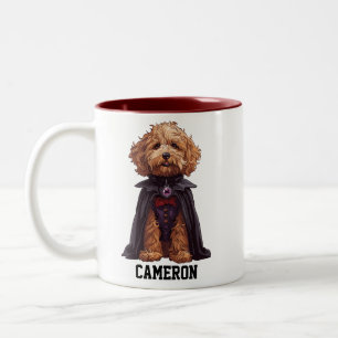 Cute Personlig Dracula Goldendoodle Två-Tonad Mugg