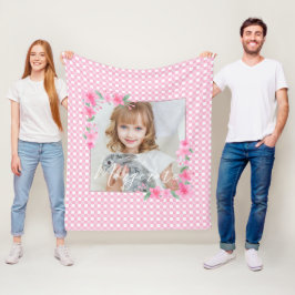 Cute Personlig ett foto-Rosa Fleecefilt