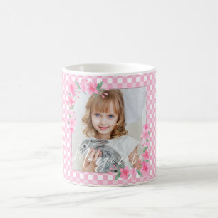 Cute Personlig ett foto-Rosa Kaffemugg