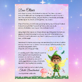 Cute Personlig Fairy Brev för storebror Brother Inbjudningar