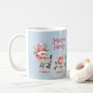 Cute Personlig Familj med 4 renar jul Kaffemugg