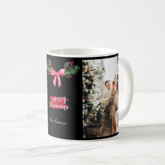 Cute personlig-familjens fotogarland christmas kaffemugg (Framsida höger)