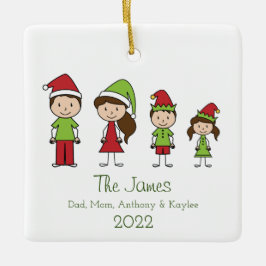 Cute Personlig Family jul Ceramic Ornamen Julgransprydnad Keramik