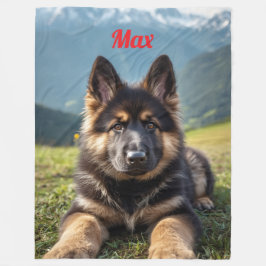 Cute Personlig German Shepherd Fleece Blanket