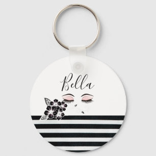 Cute Personlig Girls Eyelash-ursprungsvärde Nyckelring