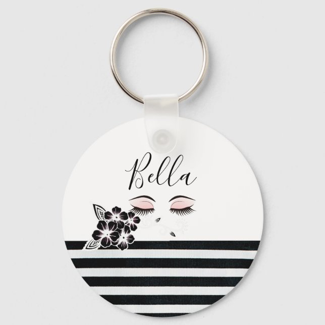 Cute Personlig Girls Eyelash-ursprungsvärde Nyckelring (Framsida)