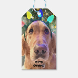 Cute Personlig Golden Retriever Hund jul Presentetikett