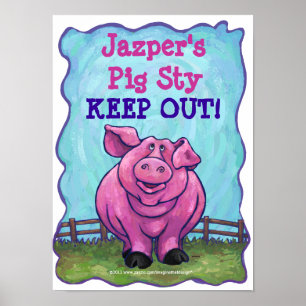 Cute Personlig Gris Sty Room Poster