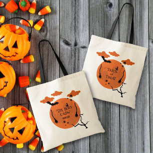 Cute Personlig Halloween Kids Bus eller godis Tygkasse