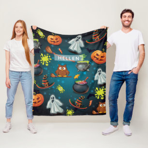 Cute Personlig Halloween mönster Fleecefilt