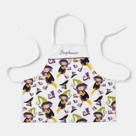 Cute Personlig Halloween Witch Mönster Apron