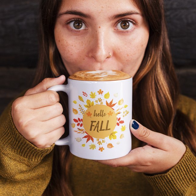 Cute Personlig Hej Fall Mugg (Cute Personalized Hello Fall Mug)
