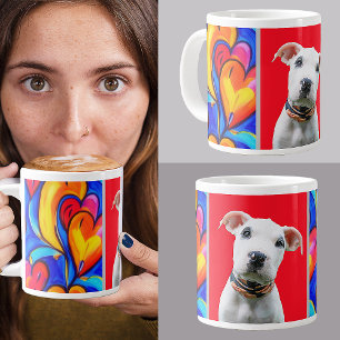 Cute Personlig Hund Pet Photo Gift Mamma Pappa Jumbo Mugg