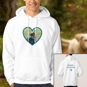 Cute Personlig Hund Walking Buddy Heart Photo Hoodie