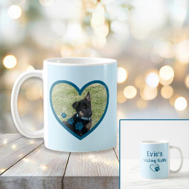 Cute Personlig Hund Walking Buddy Heart Photo Kaffemugg