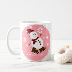 Cute Personlig Julafton Snögubbe Kaffemugg
