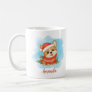 Cute Personlig-julen Corgi Kaffemugg
