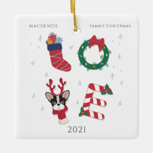 Cute Personlig-julfamiljen i Kärlek Julgransprydnad Keramik