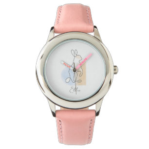 Cute personlig-kaninlinje teckning-ungar vaktar armbandsur