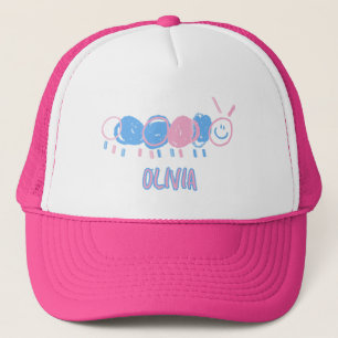 Cute Personlig Kids Doodle Mask Teckning Keps