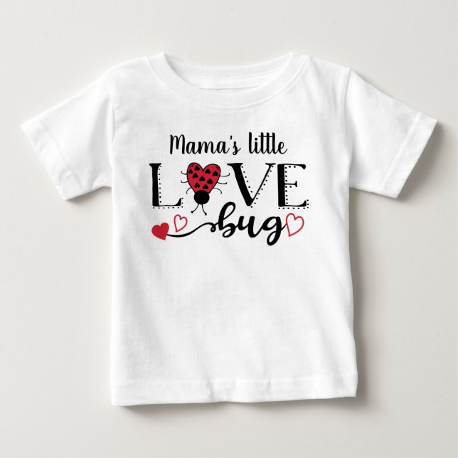 Cute Personlig Ladybug Red Heart Valentine Kids T Shirt (Framsida)