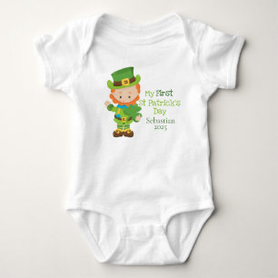Cute Personlig Leprechaun Första St patricks day T Shirt