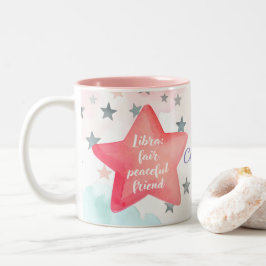 Cute Personlig Libra Zodiac Sign Mugg för Girl