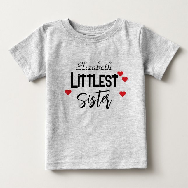 Cute personlig Little Sister T Shirt (Framsida)