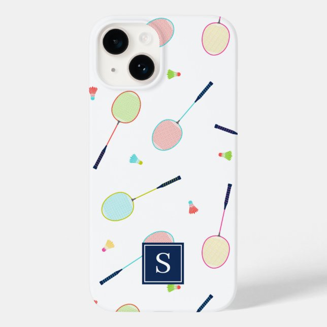 Cute Personlig Monogram Badminton Mönster (Baksida)