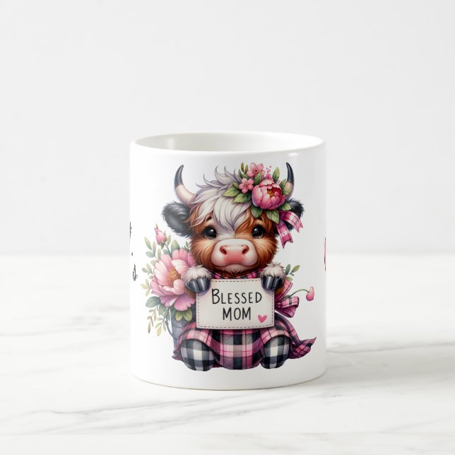 Cute Personlig Mors dag-citat/Cow Kaffemugg (Center)