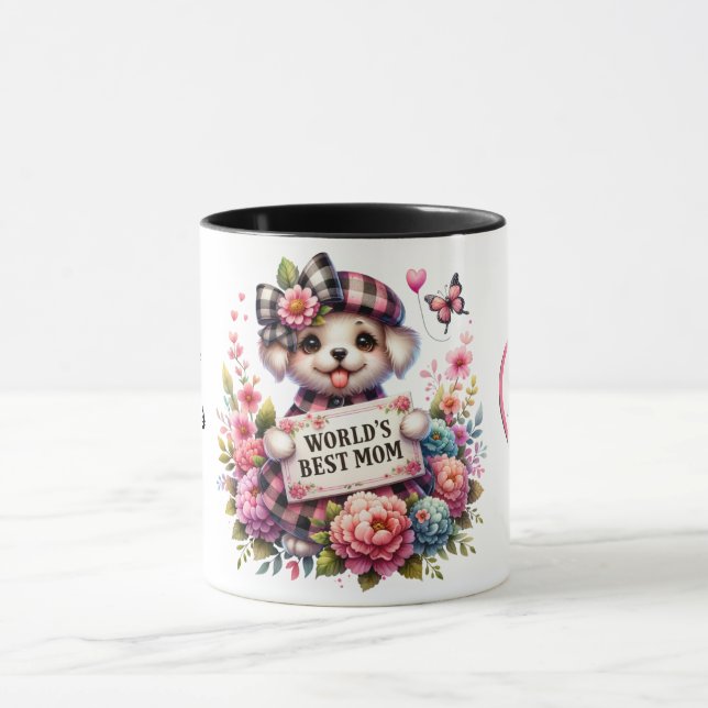 Cute Personlig Mors dag-citat/Hund Mugg (Center)