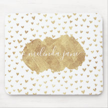 Cute Personlig Namn Guld Hearts Mousepad