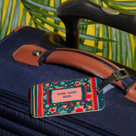 Cute Personlig Namn Inspirief Blommigt Rand Bagagebricka