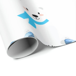 Cute Personlig Namn Polar Bear Pojke Presentpapper